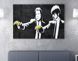 Wallity Lienzo Pulp Fiction de Banksy (70 x 100 cm)
